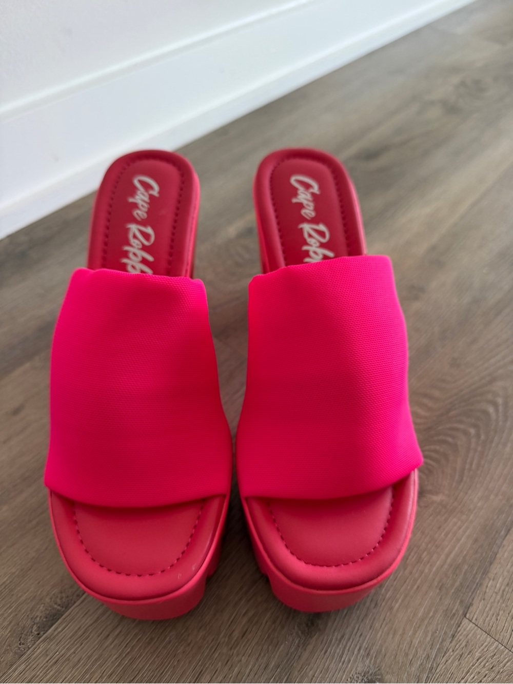 Cape Robbin Bright Pink Padded Slide Mules